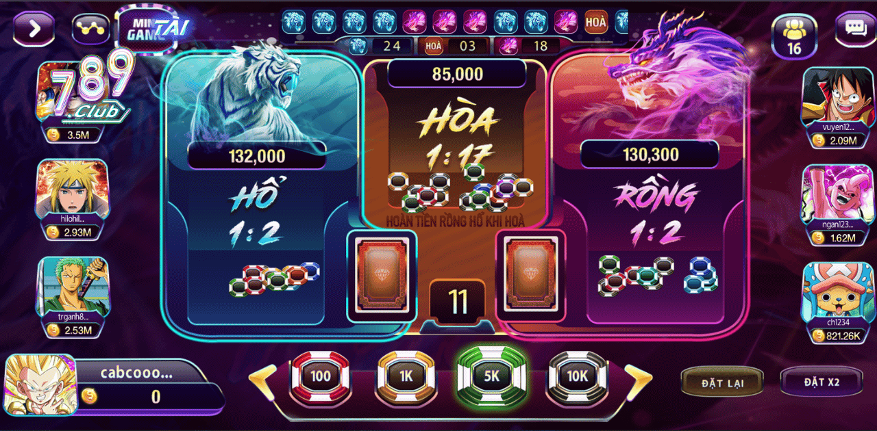 Giới Thiệu 789club . GAME BÀI HÀNG ĐẦU CHÂU Á TOP 1 6 Rồng Hổ 789Club - Đặt Rồng Hay Hổ, Đặt 1:17 Ngay Hôm Nay